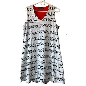 Duffield Lane White and Black Polka Dot Mini Dress